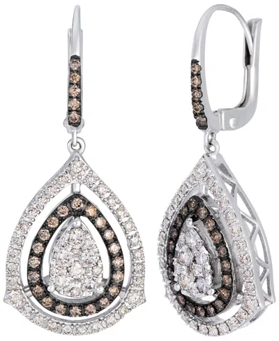 Le Vian Nude Diamond (1.05 Ct. T.w.) & Chocolate Diamond (0.38 Ct. T.w.) Drop Earrings In 14k Vanilla Gold In Multi