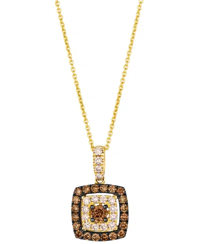 Le Vian Nude Diamond (1/5 Ct. T.w.) & Chocolate Diamond (2/5 Ct. T.w.) Pendant Necklace In 14k Honey Gold
