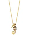 Le Vian Nude Diamond & Chocolate Diamond (1/3 Ct. T.w.) & Blueberry Sapphire Accent Seahorse Adjustable 19"  In Gold