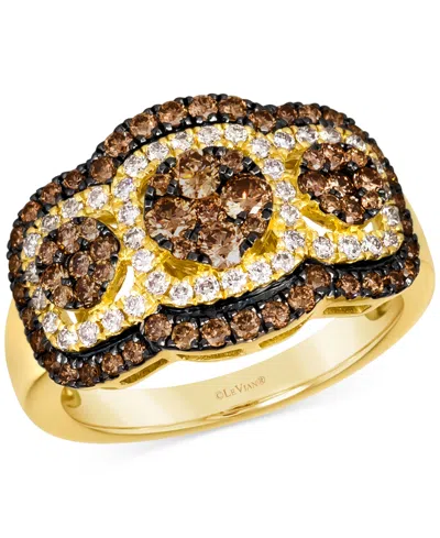Le Vian Nude Diamond & Chocolate Diamond Halo Cluster Ring (1-1/4 Ct. T.w.) In 14k Gold In No Color