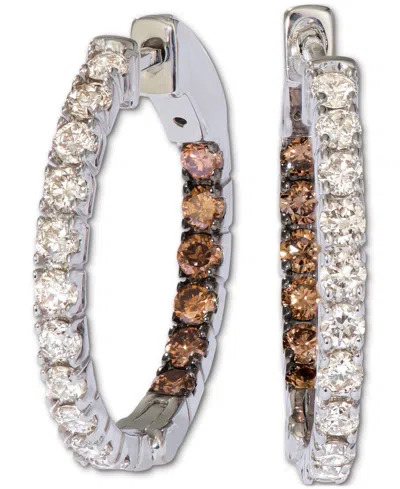 Le Vian Nude Diamond & Chocolate Diamond In & Out Small Hoop Earrings (1 Ct. T.w.) In 14k Gold, 0.87" In No Color