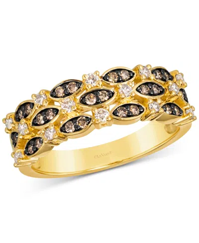 Le Vian Nude Diamond & Chocolate Diamond Openwork Triple Row Statement Ring (3/8 Ct. T.w.) In 14k Gold In No Color