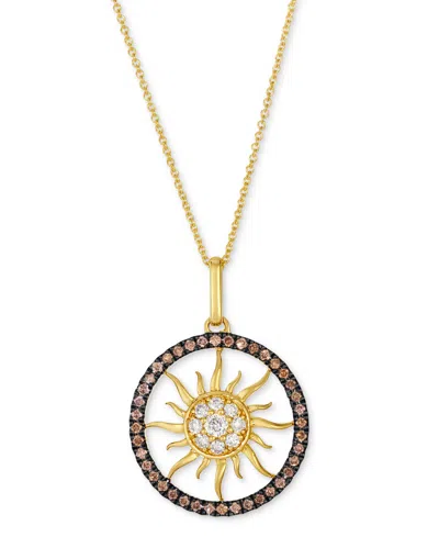 Le Vian Nude Diamond & Chocolate Diamond Pendant Necklace (1/2 Ct. T.w.) In 14k Honey Gold