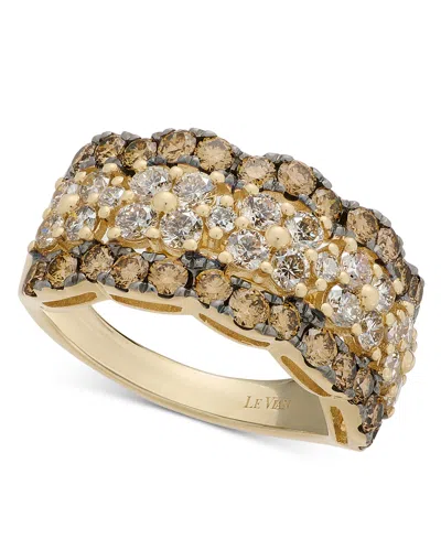 Le Vian Nude Diamond & Chocolate Diamond Scalloped Multirow Ring (2-1/4 Ct. T.w.) In 14k Rose Gold