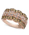 Le Vian Nude Diamond & Chocolate Diamond Scalloped Multirow Ring (2-1/4 Ct. T.w.) In 14k Rose Gold In Gold