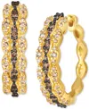 Le Vian Nude Diamond & Chocolate Diamond Wavy Small Hoop Earrings (3/4 Ct. T.w.) In 14k Gold, 0.79"