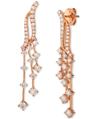 Le Vian Nude Diamond Dangling Drop Earrings (1 Ct. T.w.) In 14k Rose Gold