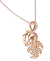 Le Vian Nude Diamond Double Leaf Adjustable 20" Pendant Necklace (1/2 Ct. T.w.) In 14k Rose Gold