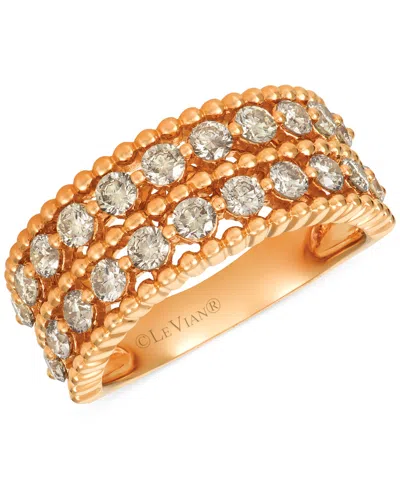 Le Vian Nude Diamond Double Row Beaded Ring (1-1/3 Ct. T.w.) In 14k Rose Gold