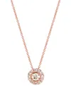 Le Vian Nude Diamond Halo Adjustable 20" Pendant Necklace (1/2 Ct. T.w.) In 14k Rose Gold