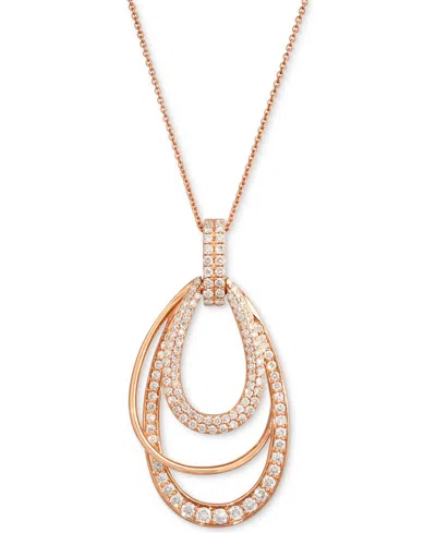 Le Vian Nude Diamond Multi Layered Teardrop Orbital Adjustable 20" Pendant Necklace (1 Ct. T.w.) In 14k Rose In Rose Gold
