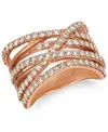 Le Vian Nude Diamond Multirow Crossover Ring (1-5/8 Ct. T.w.) Ring In 14k Rose Gold