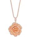 Le Vian Nude Diamond Rose Adjustable 20" Pendant Necklace (1 Ct. T.w.) In 14k Rose Gold In Rose Gold