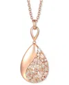 Le Vian Nude Diamond Teardrop Mixed Cut Cluster Adjustable 20" Pendant Necklace (1-1/4 Ct. T.w.) In 14k Rose In No Color