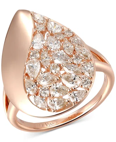 Le Vian Nude Diamond Teardrop Mixed Cut Cluster Ring (1-1/4 Ct. T.w.) In 14k Rose Gold In No Color