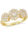 Le Vian Nude Diamond Triple Cluster Flower Ring (1 Ct. T.w.) In 14k Rose Gold In Gold