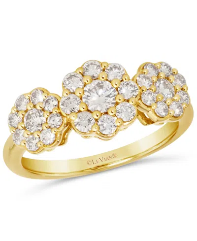 Le Vian Nude Diamond Triple Cluster Flower Ring (1 Ct. T.w.) In 14k Rose Gold
