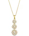 Le Vian Nude Diamond Triple Flower Pendant Adjustable 20" Pendant Necklace (1 Ct. T.w.) In 14k Rose Gold In Gold