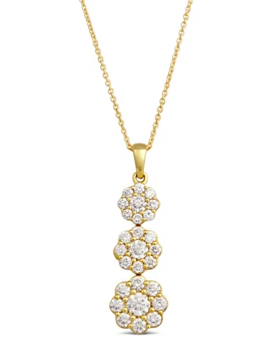 Le Vian Nude Diamond Triple Flower Pendant Adjustable 20" Pendant Necklace (1 Ct. T.w.) In 14k Rose Gold