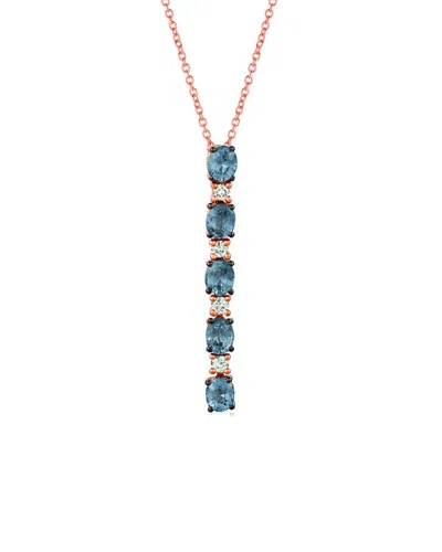 Le Vian ® Nude Diamonds 14k Rose Gold 1.97 Ct. Tw. Diamond & Spinel Pendant In Blue