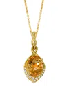 LE VIAN LE VIAN® NUDE PALETTE 14K 4.33 CT. TW. DIAMOND & CITRINE PENDANT