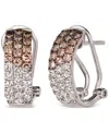 Le Vian Ombre Chocolate Diamond & Nude Diamond (1-1/4 Ct. T.w.) Omega Hoop Earrings In 14k Rose Gold, White In White Gold