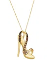 Le Vian Ombre Chocolate Ombre Diamond & Nude Diamond High Heel Sandal Pendant Necklace (3/4 Ct. T.w.) In 14k