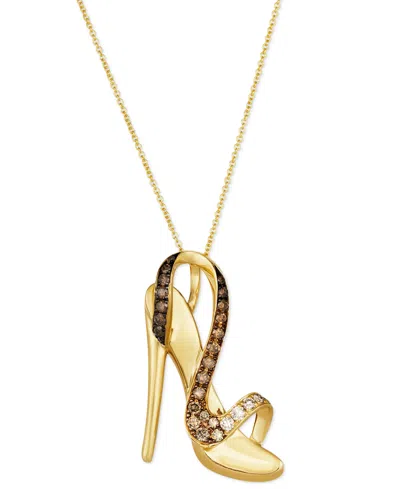 Le Vian Ombre Chocolate Ombre Diamond & Nude Diamond High Heel Sandal Pendant Necklace (3/4 Ct. T.w.) In 14k