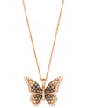 Le Vian Ombre Chocolate Ombre Diamond & Vanilla Diamond Butterfly 20" Adjustable Pendant Necklace (3/4 Ct. T