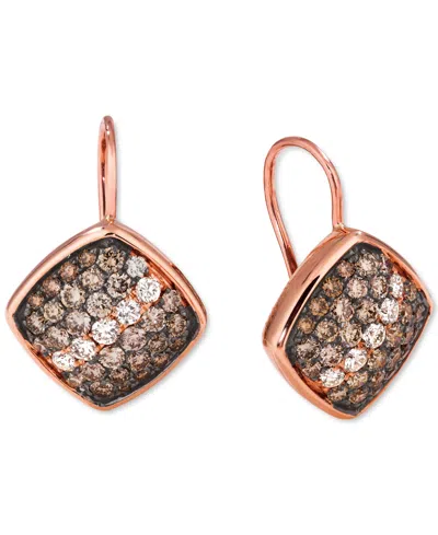 Le Vian Ombre Chocolate Ombre Diamond & Vanilla Diamond Statement Earrings (1-1/2 Ct. T.w.) In 14k Rose Gold