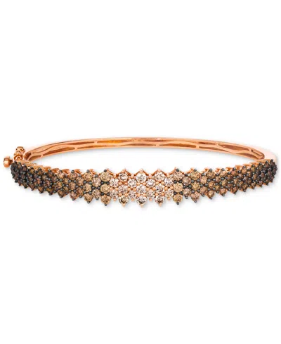 Le Vian Ombre Chocolate Ombre Diamond Cluster Bangle Bracelet (3-1/2 Ct. T.w.) In 14k Rose Gold (also Availa