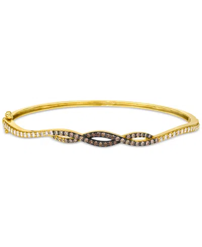 Le Vian Ombre Chocolate Ombre Diamond Crossover Bangle Bracelet (1 Ct. T.w.) In 14k Gold