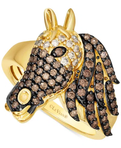 Le Vian Ombre Chocolate Ombre Diamond Horse Ring (5/8 Ct. T.w.) In 14k Gold In 14k Honey Gold Ring