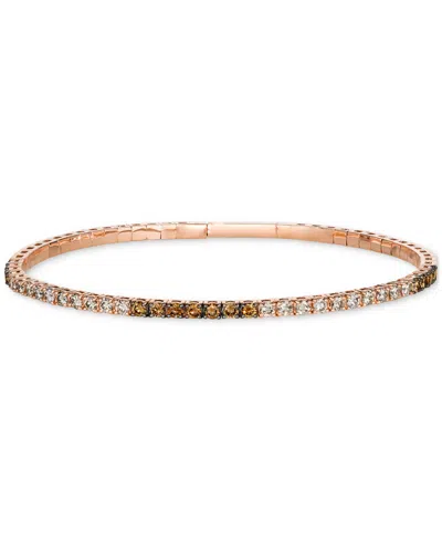 Le Vian Ombre Chocolate Ombre Diamond Skinny Bangle Bracelet (1-1/2 Ct. T.w.) In 14k Rose Gold