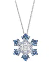 Le Vian Ombre Denim Ombre (1-3/8 Ct. T.w.) & White Sapphire (5/8 Ct. T.w.) Snowflake Adjustable 20" Pendant In No Color