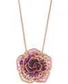 Le Vian Ombre Pink (1-5/8 Ct. T.w.) & White Sapphire (1/8 Ct. T.w.) Flower 20" Pendant Necklace In 14k Rose In No Color