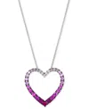 Le Vian Ombre Pink Sapphire (1 Ct. T.w.) & White Sapphire (1/10 Ct. T.w.) Open Heart Pendant Necklace In 14k In No Color