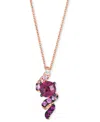 Le Vian Ombre Raspberry Rhodolite (1-1/10 Ct. T.w.) Pink Sapphire Ombre (1/4 Ct. T.w.) & White Sapphire (1/2 In Gold