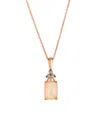 Le Vian Opal (0.75 Ct. T.w.), Vanilla And Chocolate Diamond Pendant Necklace (0.08 Ct. T.w.) In 14k Strawber In Gold