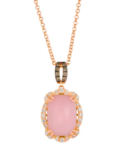 Le Vian ® Opal 14k Rose Gold 5.56 Ct. Tw. Diamond & Pink Opal Pendant Necklace