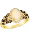 Le Vian Opal (5/8 Ct. T.w.) & Diamond (1/2 Ct. T.w.) Halo Ring In 14k Yellow Gold In Gold
