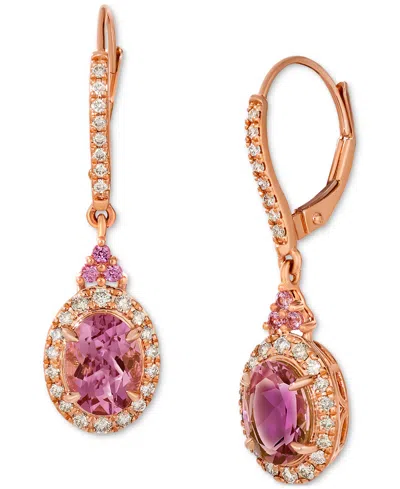Le Vian Passion Fruit Tourmaline (2 Ct. T.w.), Bubble Gum Pink Sapphire (1/10 Ct. T.w.), & Nude Diamond (3/8 In Rose Gold