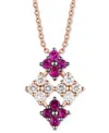 Le Vian ® Passion Ruby™ 14k Rose Gold 0.56 Ct. Tw. Diamond & Ruby Pendant In Multi