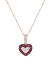 Le Vian Passion Ruby 14k Rose Gold 0.51 Ct. Tw. Diamond & Ruby Pendant
