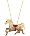 Le Vian Passion Ruby (1/6 Ct. T.w.) & Chocolate Ombre Diamond (1-1/3 Ct. T.w.) Equestrian Adjustable 20" Pen In No Color