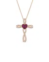 Le Vian ® Passion Ruby Cross 14k Rose Gold 0.47 Ct. Tw. Diamond & Ruby Cross Pendant