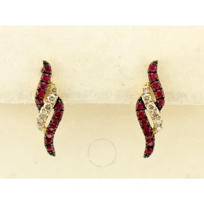 Le Vian Passion Ruby Earrings Set In 14k Honey Gold In Multi