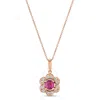 Le Vian ® 14k Rose Gold 0.44 Ct. Tw. Diamond & Ruby Pendant In Red