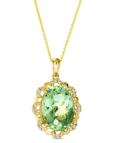 Le Vian Pastels 14k 8.87 Ct. Tw. Diamond & Mint Quartz Pendant In Green