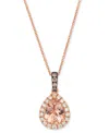 Le Vian Peach Morganite (1-1/10 Ct. T.w.), Nude Diamond (1/4 Ct. T.w.) & Chocolate Diamond (1/20 Ct. T.w.) P In Multi